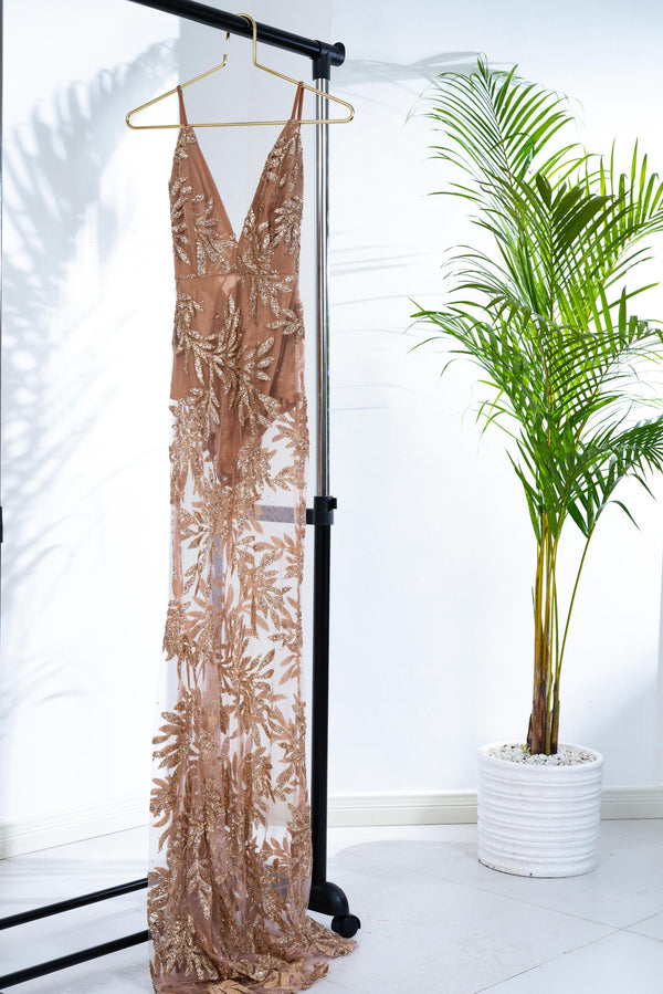 Amelie Champagne Nude Long Dress